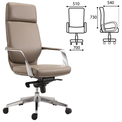 Офисное кресло BRABIX PREMIUM "Resonance EX-755", мультиблок, алюминий, экокожа, бежевое, 532487 в Подольске - изображение 5