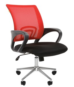 Кресло компьютерное CHAIRMAN 696 CHROME Сетка TW-69 (красный) в Одинцово