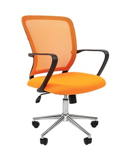 Кресло компьютерное CHAIRMAN 698 CHROME new Сетка TW-66 (оранжевый) в Серпухове