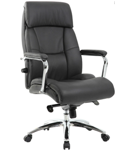 Кресло офисное из натуральной кожи BRABIX PREMIUM "Phaeton EX-502", хром, черное, 530882 в Подольске