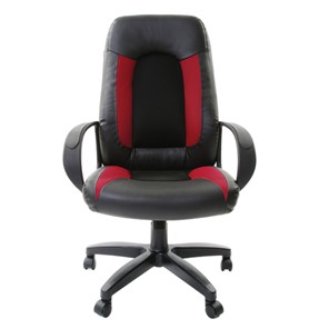 Кресло Brabix Strike EX-525 (экокожа черная, ткань черная/бордовая, TW) в Одинцово