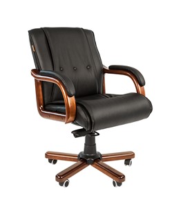 Компьютерное кресло CHAIRMAN 653M кожа черная в Химках