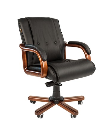 Компьютерное кресло CHAIRMAN 653M кожа черная в Одинцово - изображение