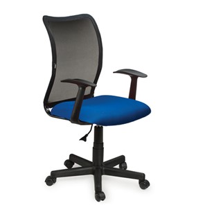 Кресло компьютерное Brabix Spring MG-307 (с подлокотниками, комбинированное синее/черное TW) в Подольске - предосмотр