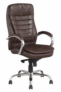 Кресло J 9031-1 экокожа /хром, коричневый в Одинцово