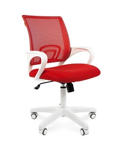 Офисное кресло CHAIRMAN 696 white, ткань, цвет красный в Серпухове