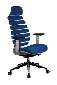 Кресло компьютерное Riva Chair SHARK (Синий/серый) в Москве