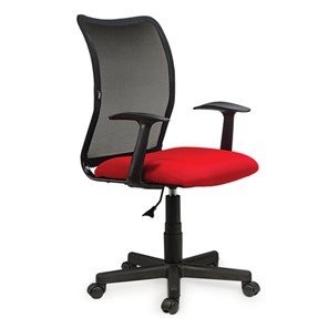 Офисное кресло Brabix Spring MG-307 (с подлокотниками, комбинированное красное/черное TW) в Подольске