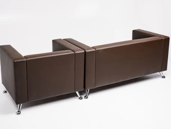 Комплект мебели Альбиони коричневый кожзам  диван 2Д + кресло в Москве - изображение 5