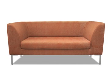 Офисный диван мягкий Сиеста 2-местный, ткань Сахара / терракотовая С12 в Москве