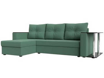 Угловой раскладной диван Атланта Лайт, Амур зеленый (микровельвет) в Подольске