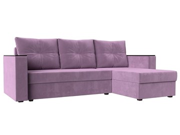 Угловой раскладной диван Атланта Лайт Б/С, Сиреневый (Микровельвет) в Подольске