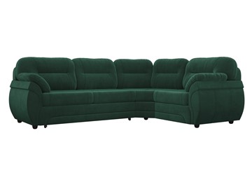 Угловой диван для гостиной Бруклин, Зеленый (велюр) в Одинцово