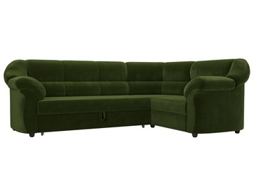 Угловой диван для гостиной Карнелла, Зеленый (микровельвет) в Подольске