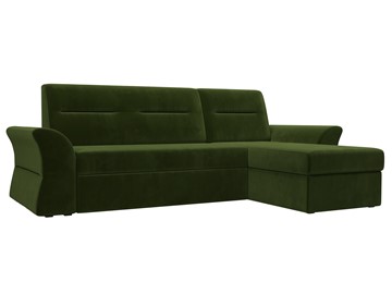 Угловой диван с оттоманкой Клайд, Зеленый (микровельвет) в Москве