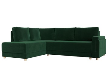 Угловой диван Лига-024, Зеленый (Велюр) в Химках