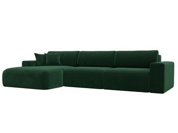 Угловой диван Лига-036 Классик лонг, Зеленый (велюр) в Подольске