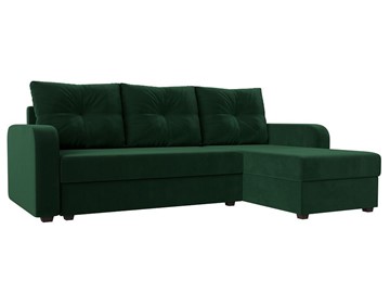 Угловой диван с оттоманкой Ливерпуль Лайт, Зеленый (Велюр) в Москве