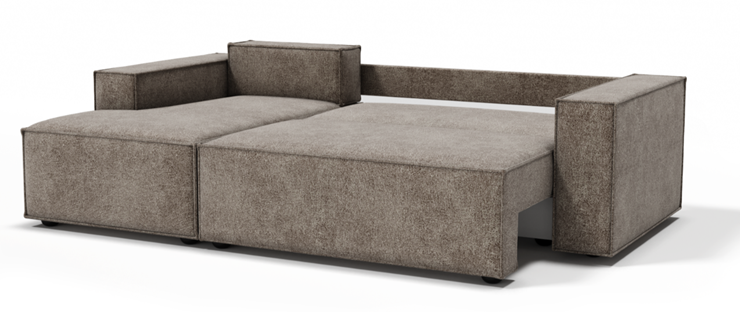 Угловой диван с оттоманкой Лофт 263х159х93 (Ремни/Тик-так) в Одинцово - изображение 2