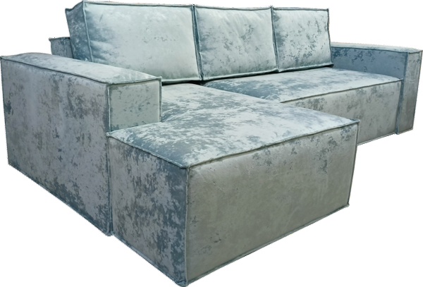 Угловой диван с оттоманкой Лофт 263х159х93 (Ремни/Тик-так) в Москве - изображение 4