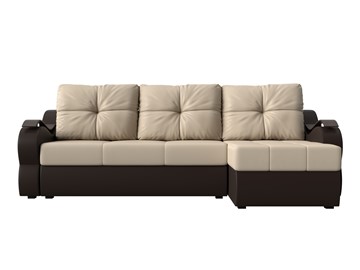 Угловой диван Меркурий, Бежевый/коричневый (экокожа) в Одинцово - предосмотр 1