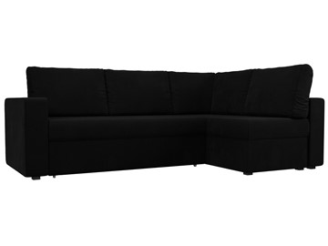 Угловой раскладной диван Оливер, Черный (микровельвет) в Подольске
