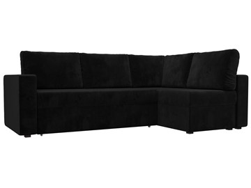Угловой диван для гостиной Оливер, Черный (велюр) в Серпухове