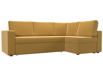 Угловой диван для гостиной Оливер, Желтый (микровельвет) в Москве