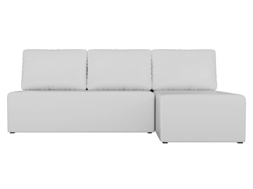 Угловой диван с оттоманкой Поло, Белый (экокожа) в Москве - предосмотр 1