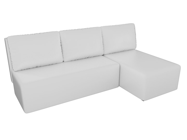 Угловой диван с оттоманкой Поло, Белый (экокожа) в Одинцово - изображение 3