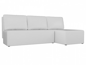 Угловой диван с оттоманкой Поло, Белый (экокожа) в Подольске