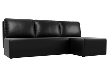 Угловой раскладной диван Поло, Черный (экокожа) в Одинцово