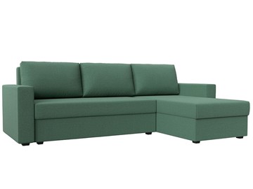 Угловой диван с оттоманкой Траумберг Лайт, Амур зеленый (Рогожка) в Химках