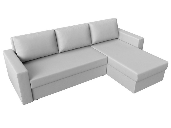 Угловой раскладной диван Траумберг Лайт, Белый (Экокожа) в Одинцово - изображение 8