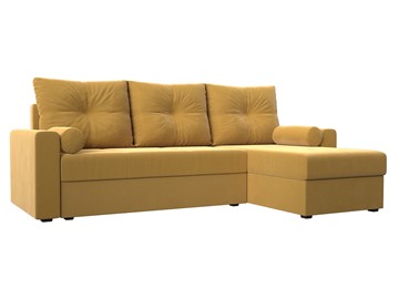 Угловой диван с оттоманкой Верона Лайт, Желтый (микровельвет) в Москве