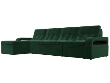 Угловой раскладной диван Лига-035 Лонг, Зеленый (Велюр) в Одинцово
