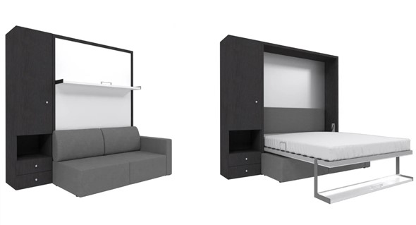 Диван Кровать-трансформер Smart (ШЛ+КД 1400), шкаф левый, правый подлокотник в Одинцово - изображение