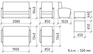 Прямой диван Агат 5 БД в Одинцово - изображение 5