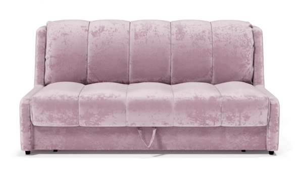 Прямой диван Аккордеон-Кровать 1,55 с каретной утяжкой, полоска (НПБ) в Одинцово - изображение
