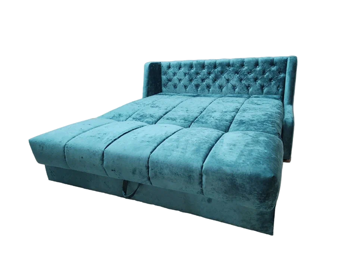 Прямой диван Аккордеон-Кровать 1,55 с каретной утяжкой, полоска (НПБ) в Одинцово - изображение 4