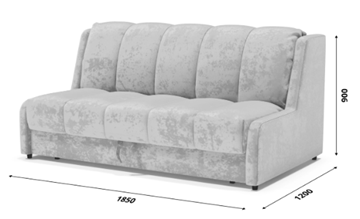 Прямой диван Аккордеон-Кровать 1,55 с каретной утяжкой, полоска (НПБ) в Одинцово - предосмотр 5
