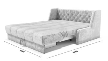 Прямой диван Аккордеон-Кровать 1,55 с каретной утяжкой, полоска (НПБ) в Одинцово - предосмотр 6