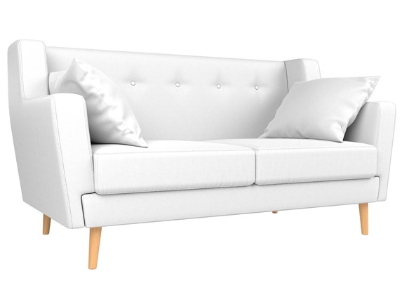 Двухместный диван Брайтон 2, Белый (экокожа) в Одинцово - изображение