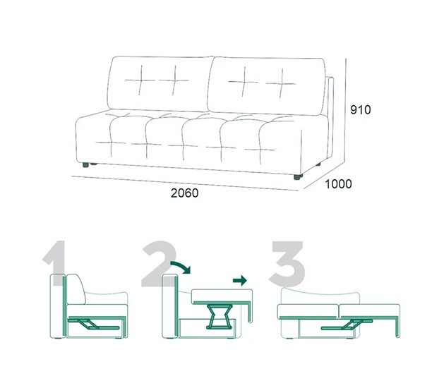 Прямой диван Бруно БД в Одинцово - изображение 5