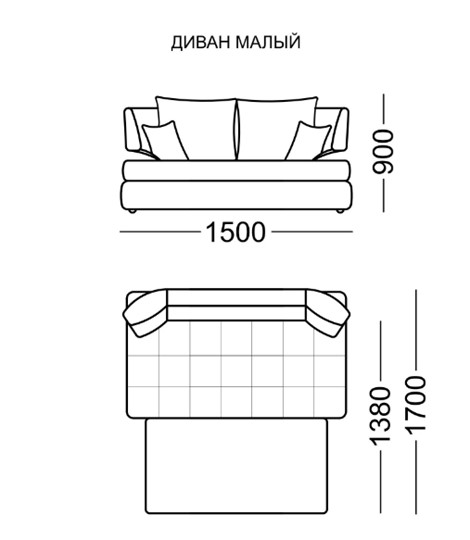Прямой диван Бруно Элита 50Б малый в Москве - изображение 2