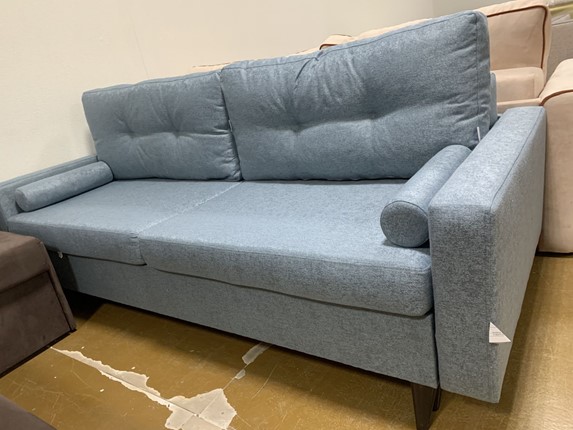 Прямой диван Фидэль 2Soil 13 серо голубая рогожка в Химках - изображение