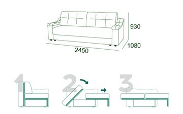 Прямой диван Мальта 3 Тик-так БД в Подольске - предосмотр 6