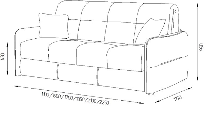 Прямой диван Токио 2 165 (ППУ) в Одинцово - изображение 4