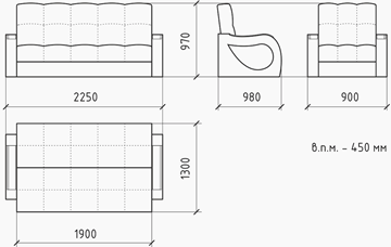 Прямой диван Лазурит 8 БД в Одинцово - предосмотр 5