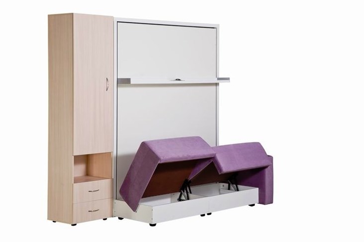 Диван Кровать-трансформер Smart (ШЛ+КД 1400+ШП), 2 шкафа, без подлокотников в Химках - изображение 4